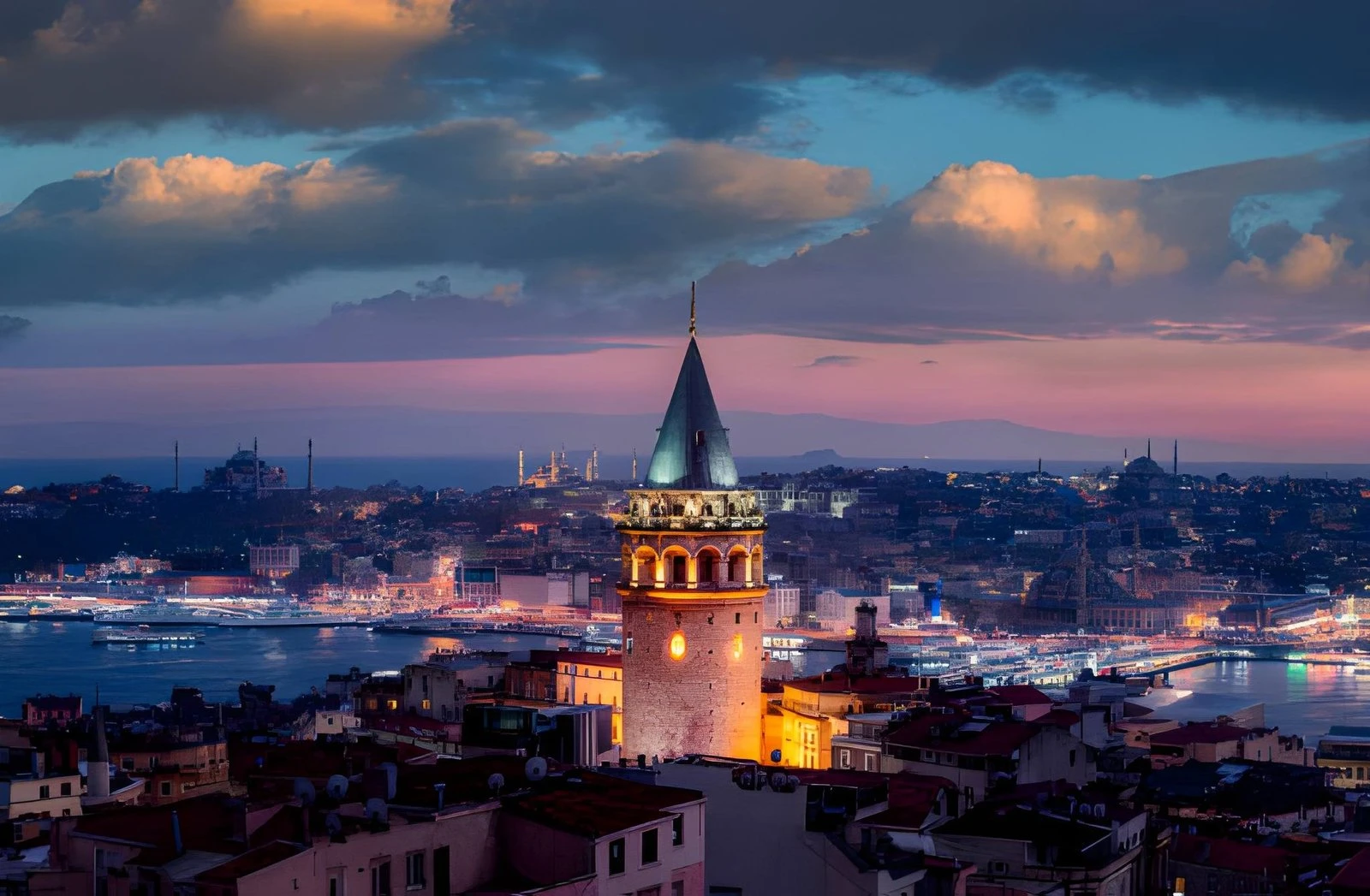 Galata Tower and the historic Karaköy district beside the Golden Horn, Istanbul